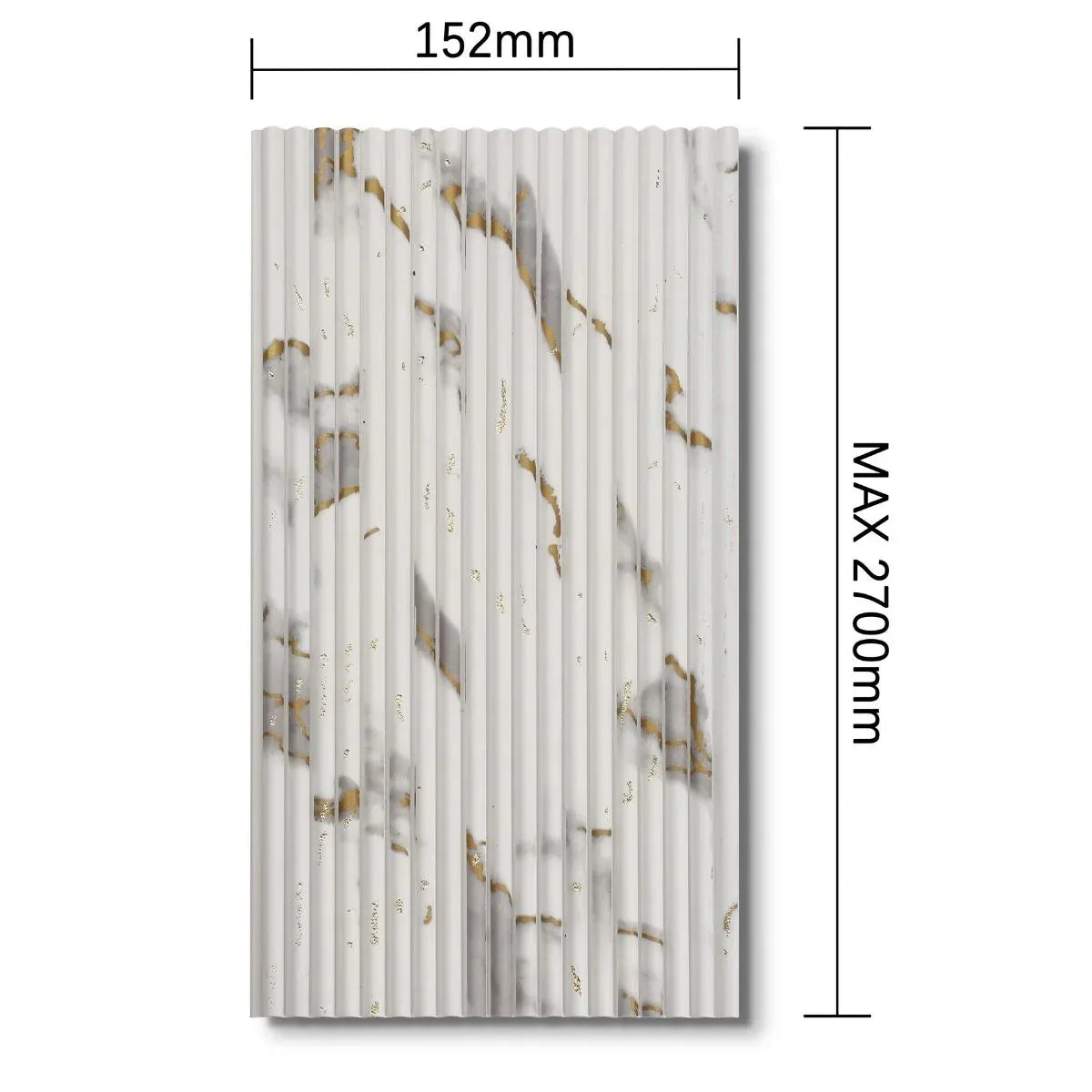 Panou decorativ, riflaj, polimer rigid, Naimeed D7625, Dimensiuni 270x15.2x0.5cm, Alb Royal - 221.ro