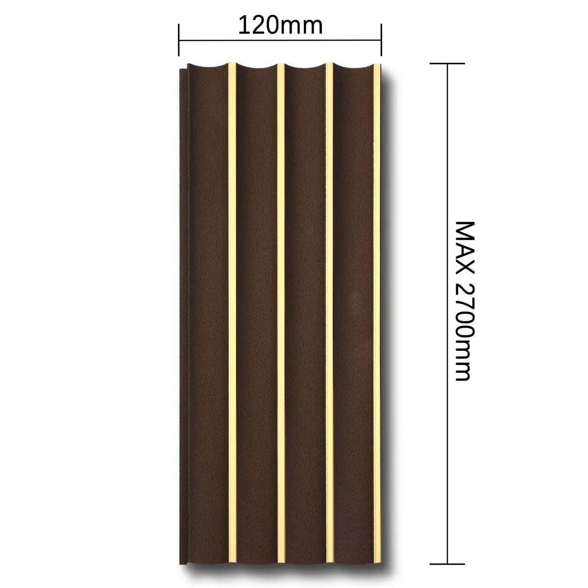Panou decorativ, riflaj, polimer rigid, Naimeed D7628, Dimensiuni 270x12x1cm, Maro ciocolatiu - 221.ro