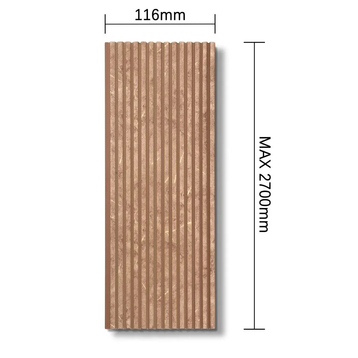 Panou decorativ, riflaj, polimer rigid, Naimeed D7629, Dimensiuni 270x11.6x0.6cm, Maro deschis - 221.ro