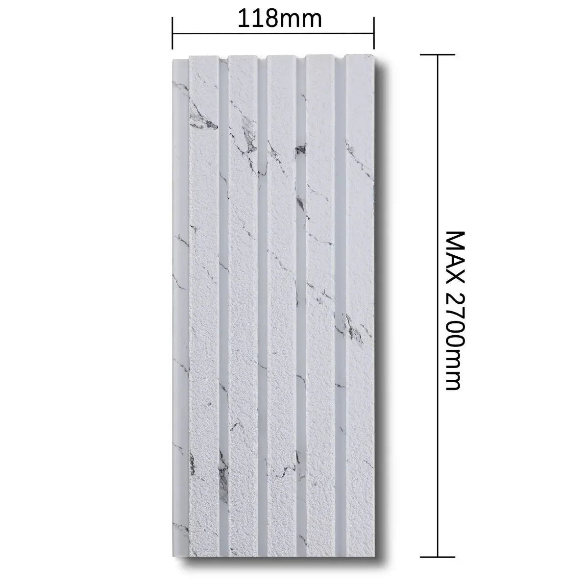Panou decorativ, riflaj, polimer rigid, Naimeed D7631, Dimensiuni 270x11.8x1.1cm, Alb - 221.ro