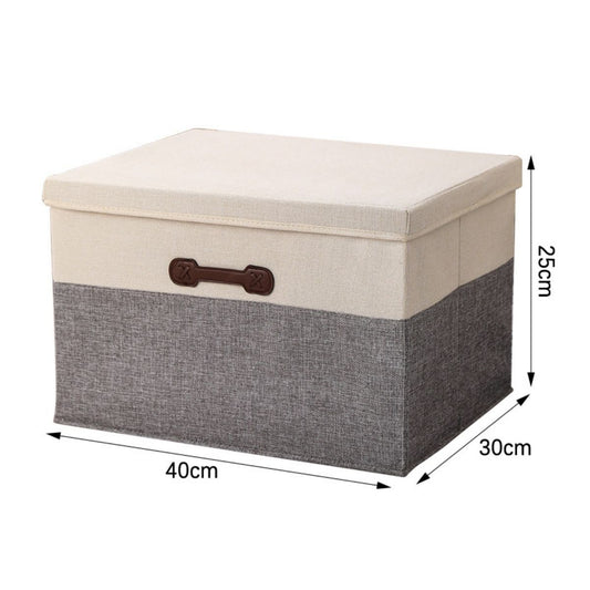 Cutie Depozitare Multifunctionala, Naimeed D7636, pliabilă, cu capac, dimenisuni 40x30x25cm, Gri