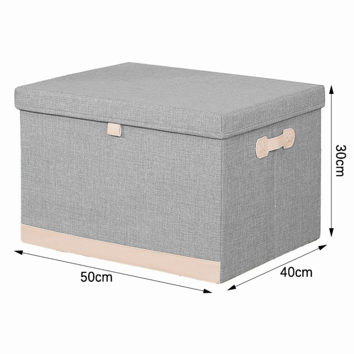 Cutie Depozitare Multifunctionala, Naimeed D7658, pliabilă, cu capac, dimenisuni 50x40x30cm, Gri
