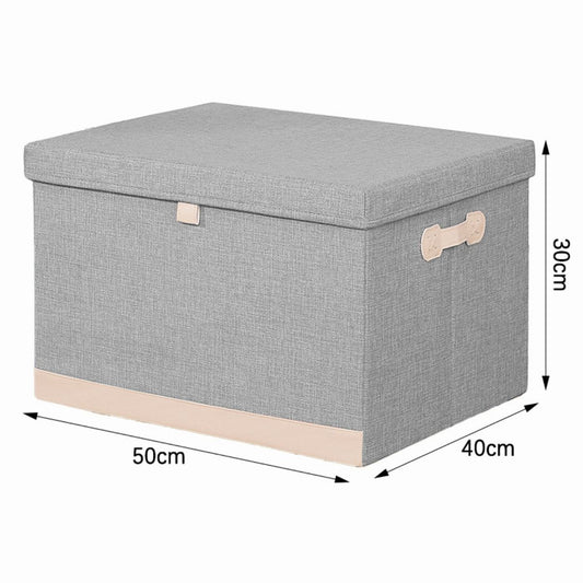 Cutie Depozitare Multifunctionala, Naimeed D7658, pliabilă, cu capac, dimenisuni 50x40x30cm, Gri
