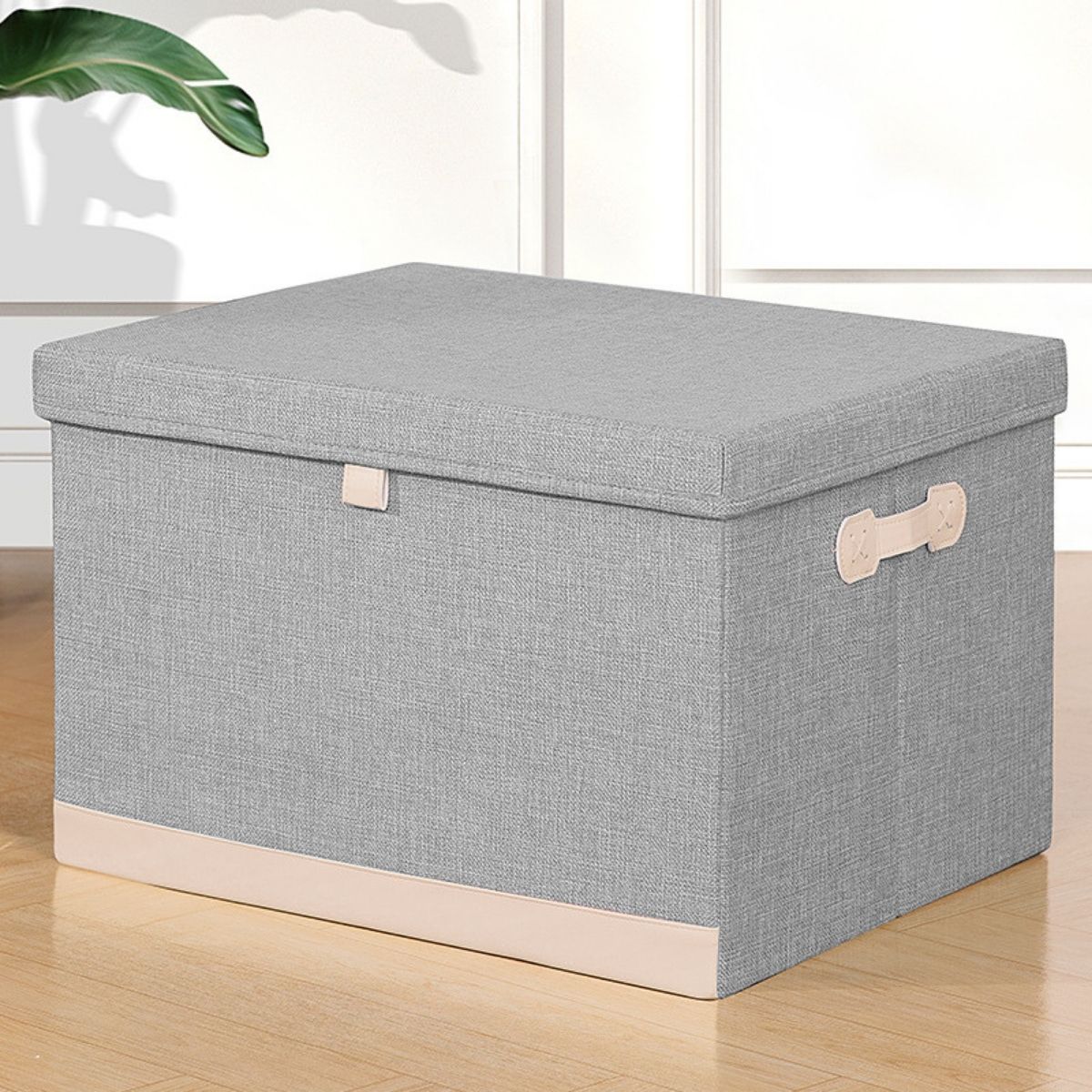 Cutie Depozitare Multifunctionala, Naimeed D7659, pliabilă, cu capac, dimenisuni 45x35x24.5cm, Gri