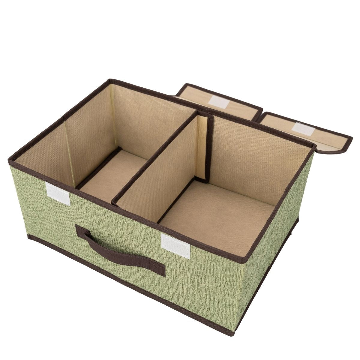 Cutie depozitare din poliester, pliabila, cu dubla acoperire si compartimentare flexibila, Naimeed D7670, dimensiuni 50x30x25cm, verde