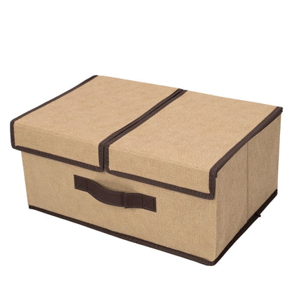 Cutie depozitare din poliester, pliabila, cu dubla acoperire si compartimentare flexibila, Naimeed D7673, dimensiuni 35x25x15cm, bej