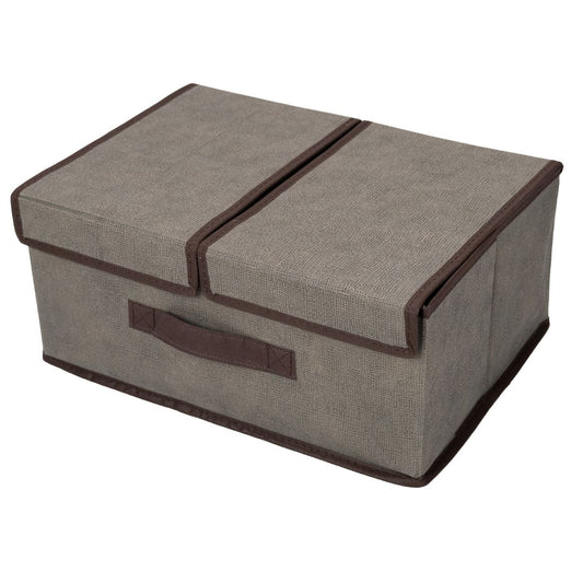 Cutie depozitare din poliester, pliabila, cu dubla acoperire si compartimentare flexibila, Naimeed D7674, dimensiuni 50x30x25cm, gri