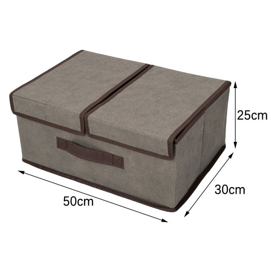 Cutie depozitare din poliester, pliabila, cu dubla acoperire si compartimentare flexibila, Naimeed D7674, dimensiuni 50x30x25cm, gri