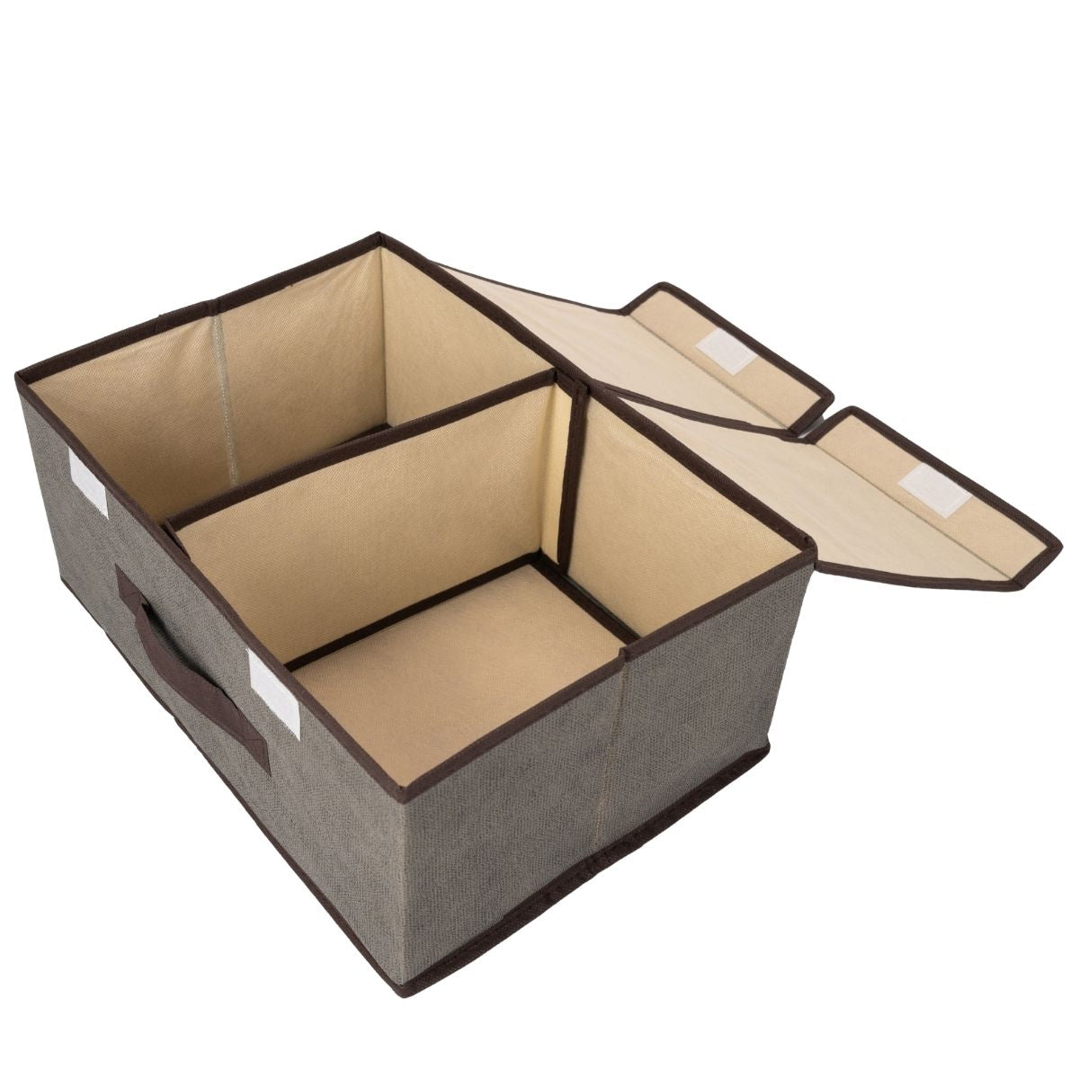 Cutie depozitare din poliester, pliabila, cu dubla acoperire si compartimentare flexibila, Naimeed D7675, dimensiuni 35x25x15cm, gri