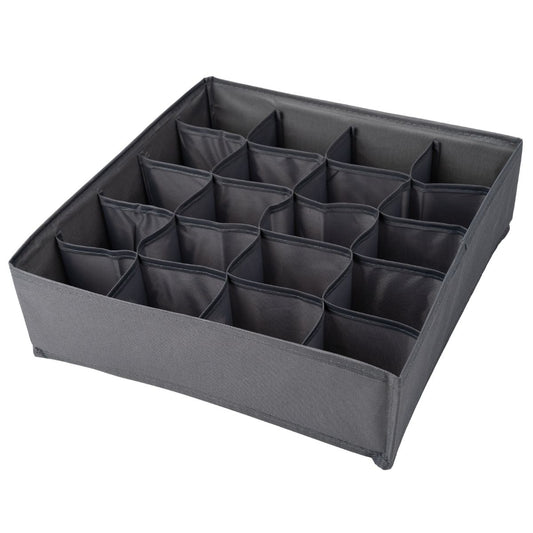 Organizator pliabil de dulap sau sertar, 20 compartimente, Naimeed D7683, Dimensiuni 30x30x10 cm, Gri