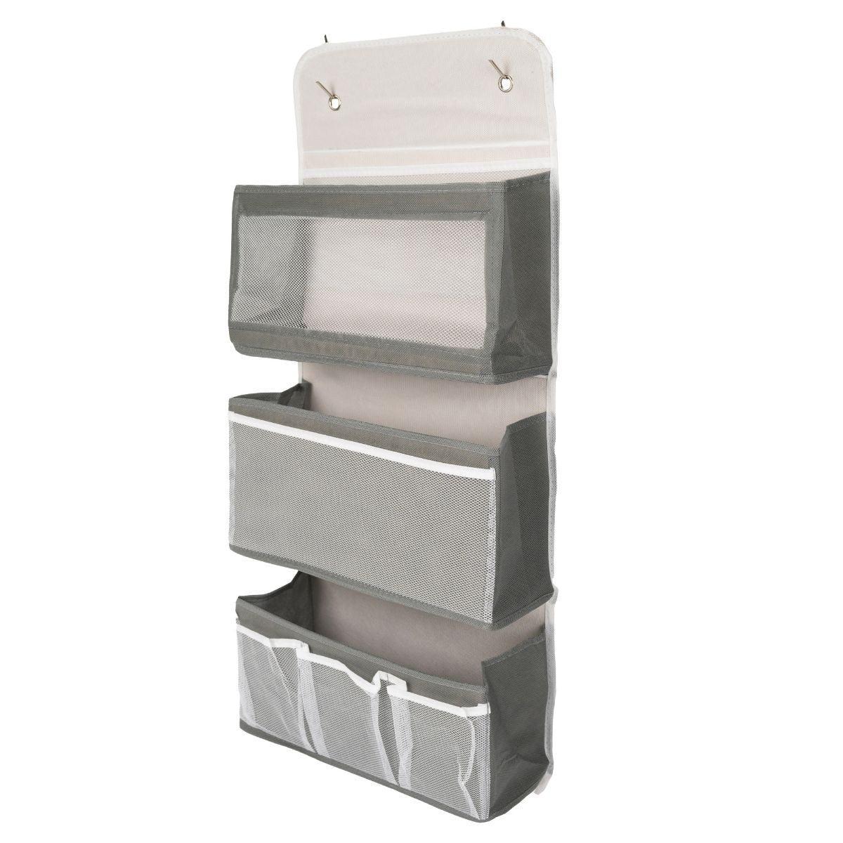 Organizator Suspendat Multifunctional, 7 spatii depozitare, Naimeed D7685, dimensiuni 10x30x70cm, Alb/Gri - 221.ro