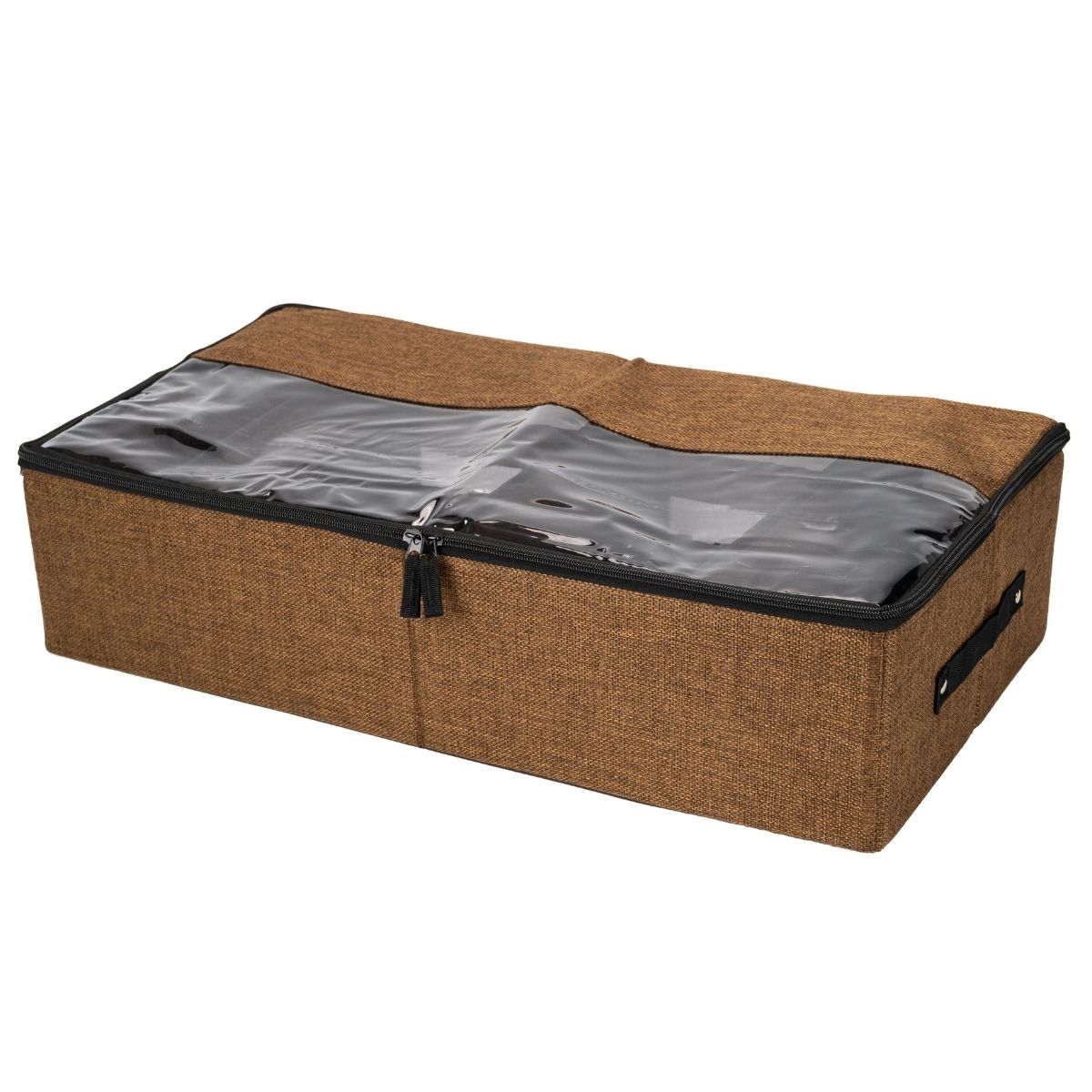 Organizator depozitare multifunctional, cu Fereastră Vizibilă, Închidere cu Fermoar si compartimentare adjustabila, Naimeed D7686, 15x30.5x58cm, Maro