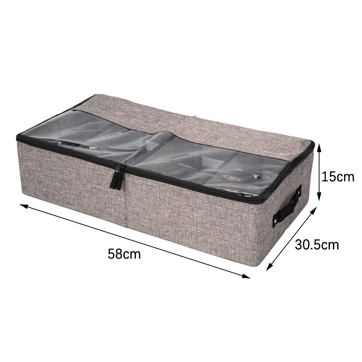 Organizator depozitare multifunctional, cu Fereastră Vizibilă, Închidere cu Fermoar si compartimentare adjustabila, Naimeed D7688, 15x30.5x58cm, Gri