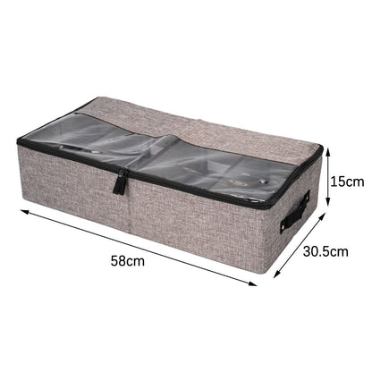 Organizator depozitare multifunctional, cu Fereastră Vizibilă, Închidere cu Fermoar si compartimentare adjustabila, Naimeed D7688, 15x30.5x58cm, Gri