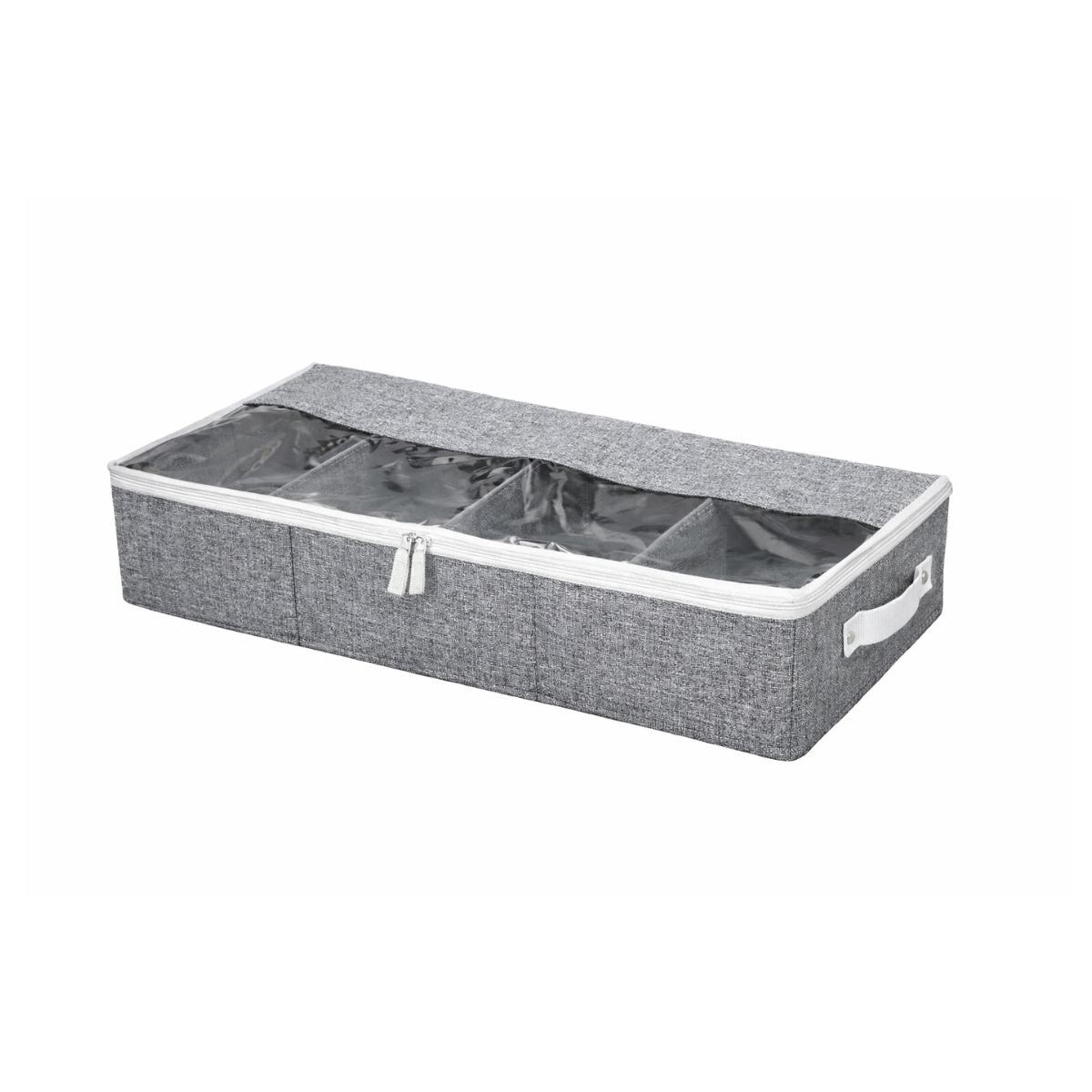 Organizator depozitare multifunctional, cu Fereastră Vizibilă, Închidere cu Fermoar si compartimentare adjustabila, Naimeed D7689, 15x43x83cm, Gri deschis