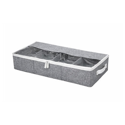 Organizator depozitare multifunctional, cu Fereastră Vizibilă, Închidere cu Fermoar si compartimentare adjustabila, Naimeed D7689, 15x43x83cm, Gri deschis