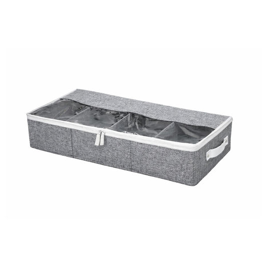 Organizator depozitare multifunctional, cu Fereastră Vizibilă, Închidere cu Fermoar si compartimentare adjustabila, Naimeed D7689, 15x43x83cm, Gri deschis