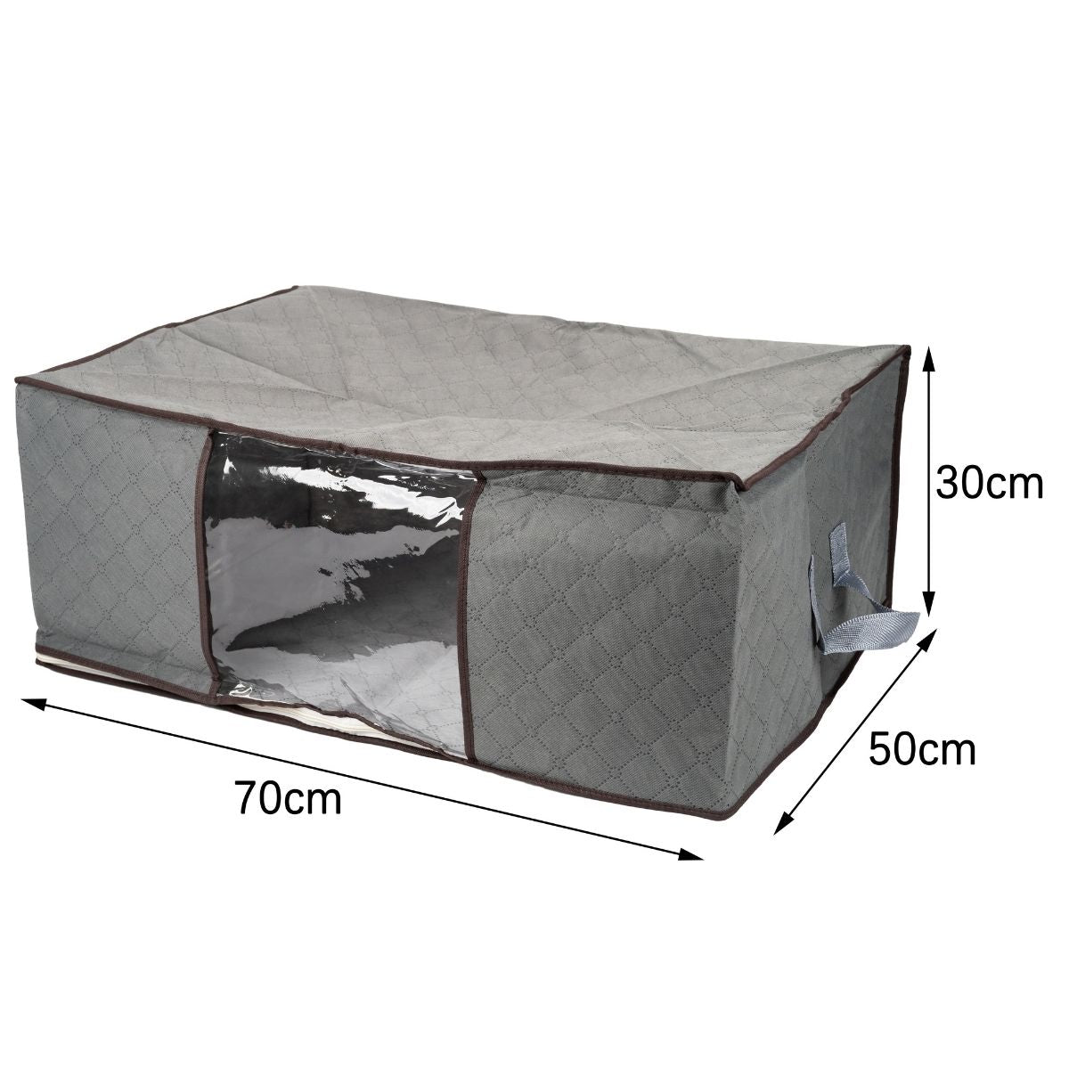 Organizator depozitare multifunctional, cu Fereastră Vizibilă, Închidere cu Fermoar, Naimeed D7692, 30x50x70cm, Gri