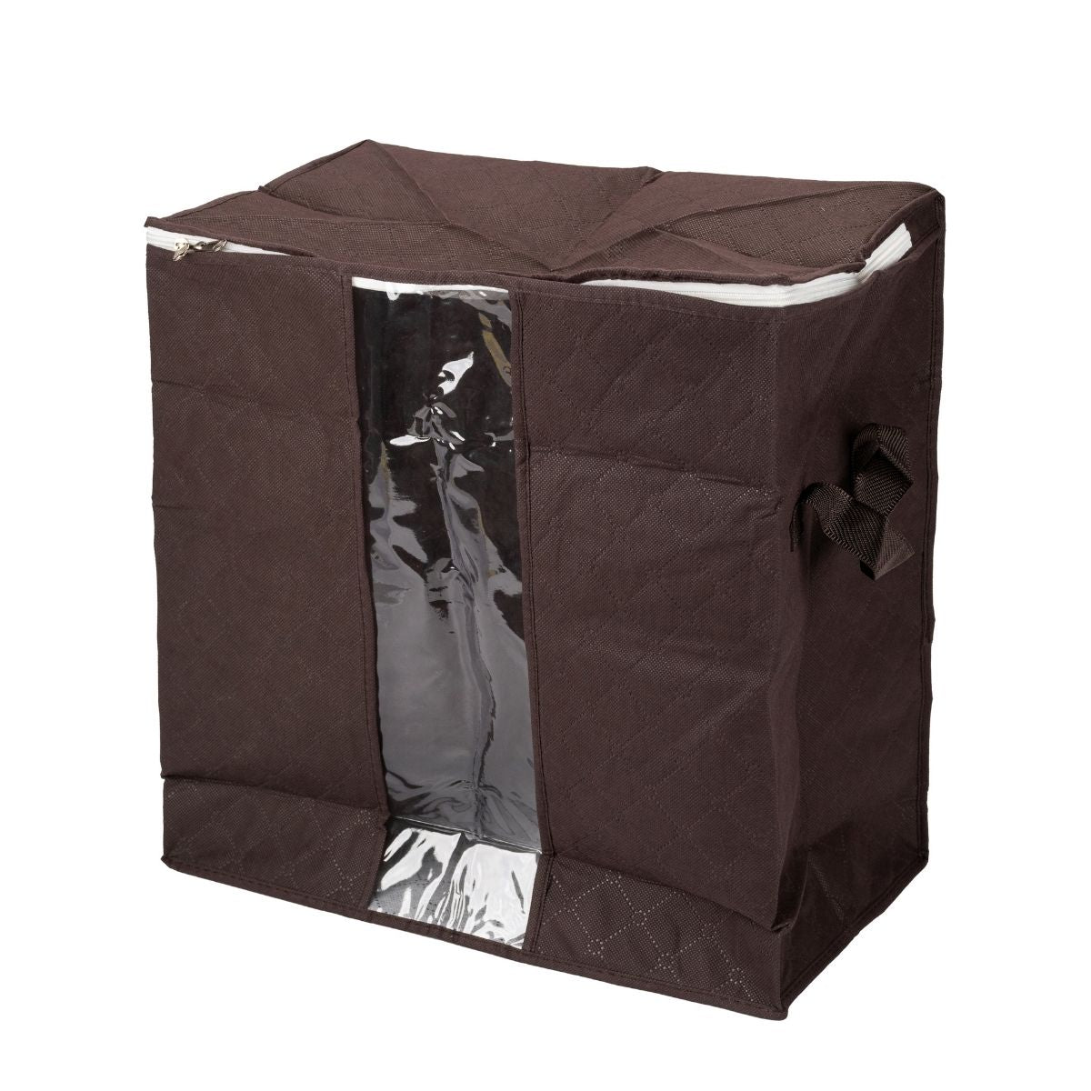 Organizator depozitare multifunctional, cu Fereastră Vizibilă, Închidere cu Fermoar, Naimeed D7694, 28x46x48cm, Maro