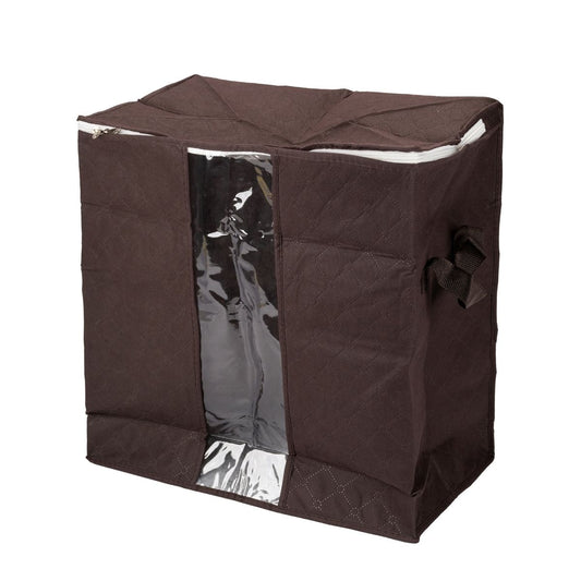 Organizator depozitare multifunctional, cu Fereastră Vizibilă, Închidere cu Fermoar, Naimeed D7694, 28x46x48cm, Maro