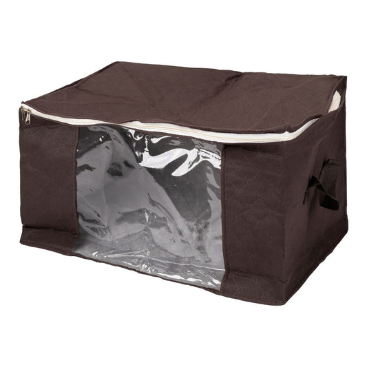 Organizator depozitare multifunctional, cu Fereastră Vizibilă, Închidere cu Fermoar, Naimeed D7695, 35x40x60cm, Maro