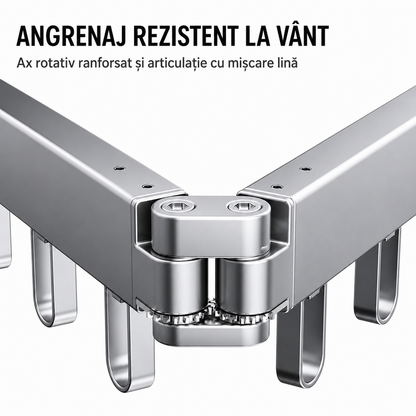Cuier de perete extensibil cu 3 brate rotative si 18carlige, aluminiu, Naimeed D7699, Negru