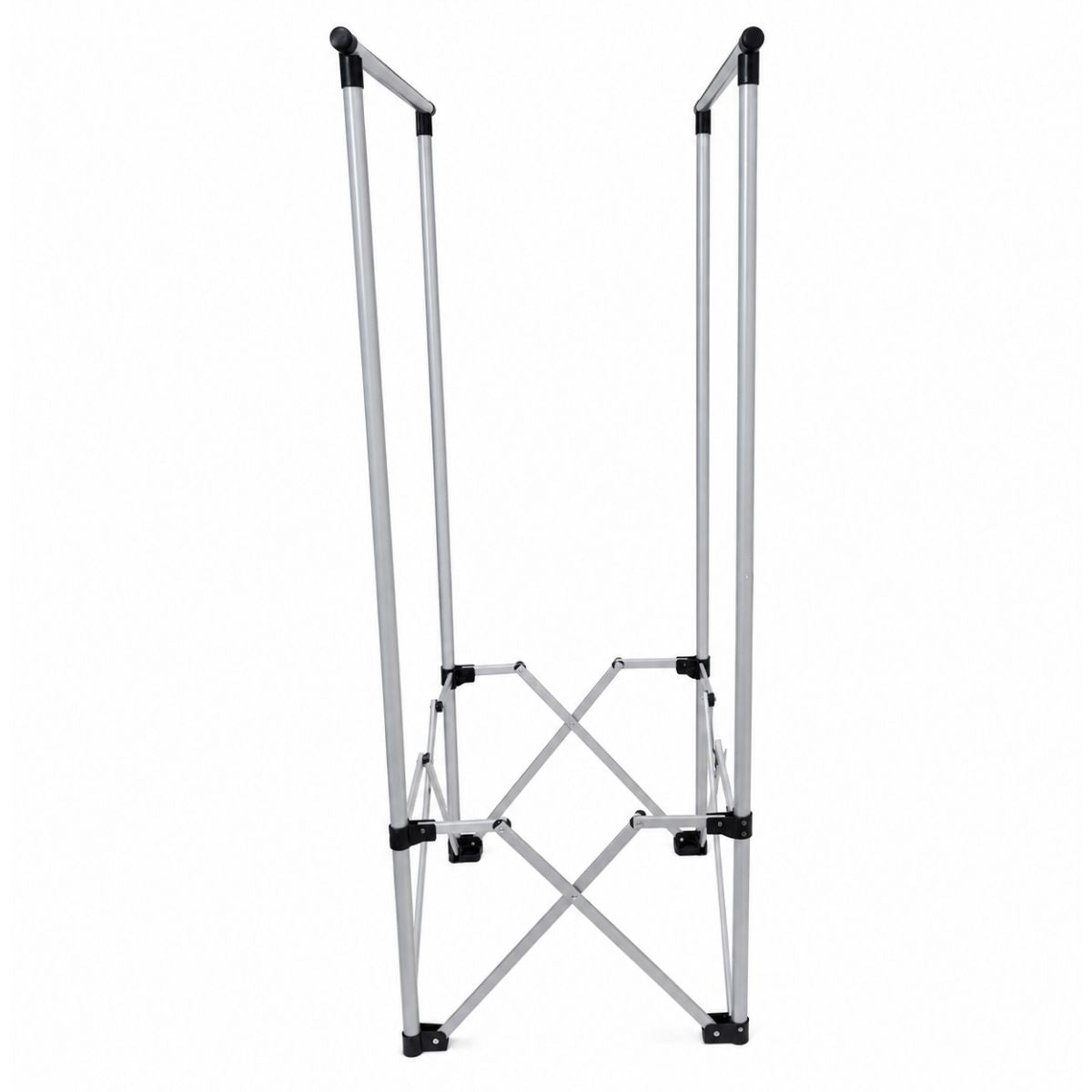 Organizator pentru Haine Pliabil, Naimeed D7716, Suport cu Bara pentru Umerase, Metal, 48x138cm, Argintiu/Negru