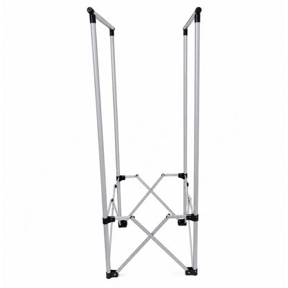 Organizator pentru Haine Pliabil, Naimeed D7716, Suport cu Bara pentru Umerase, Metal, 48x138cm, Argintiu/Negru