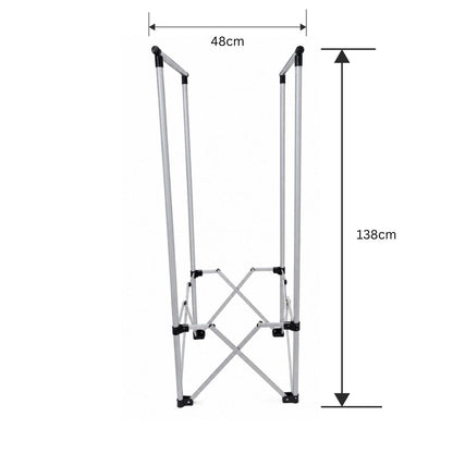 Organizator pentru Haine Pliabil, Naimeed D7716, Suport cu Bara pentru Umerase, Metal, 48x138cm, Argintiu/Negru