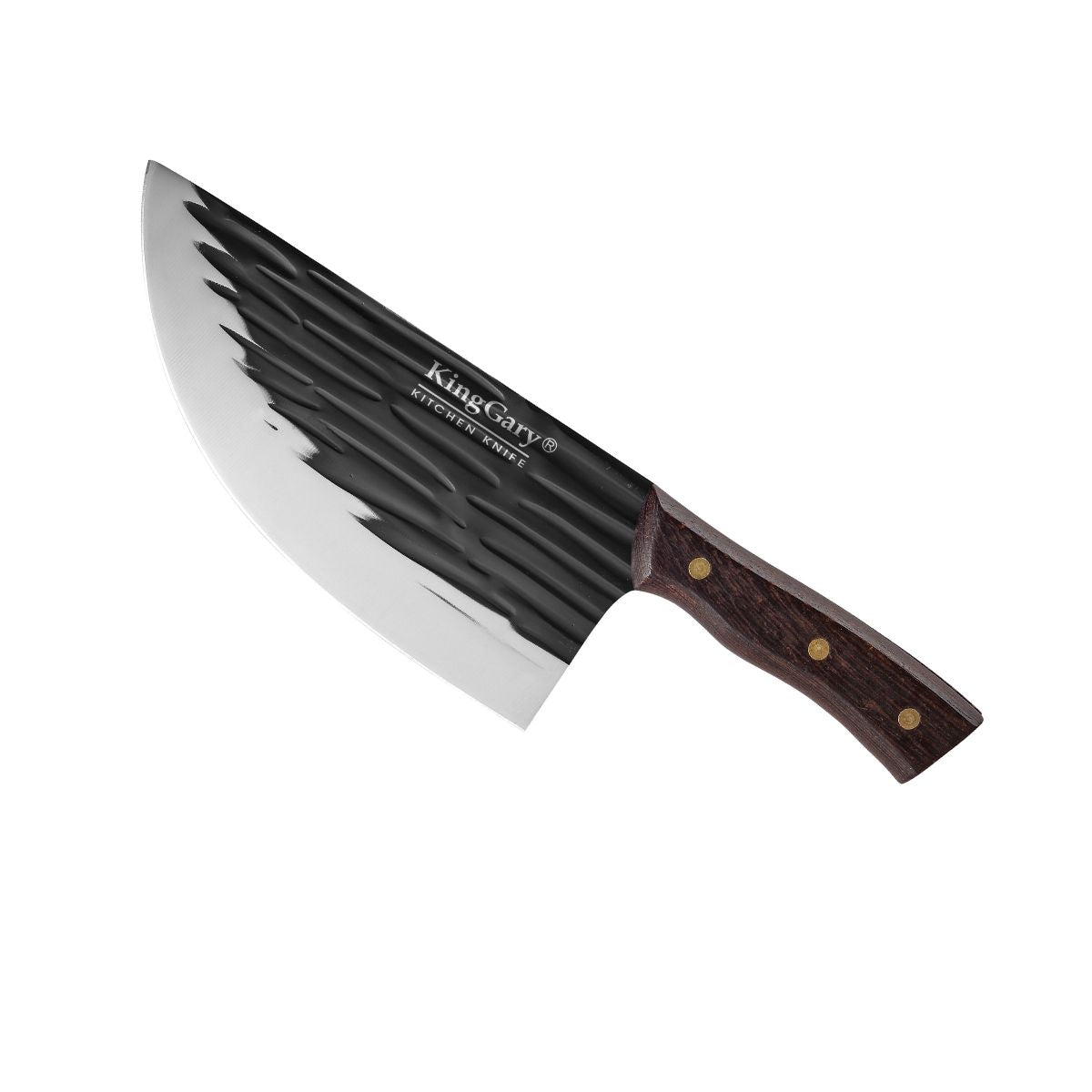 Satar profesional macelarie, Naimeed D7794, Lama curbata din inox 21cm si maner din lemn 13 cm