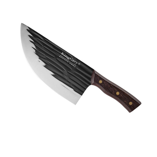 Satar profesional macelarie, Naimeed D7794, Lama curbata din inox 21cm si maner din lemn 13 cm