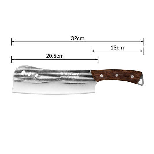 Satar profesional macelarie, Naimeed D7798, Lama din inox 20.5 cm si maner din lemn 13 cm