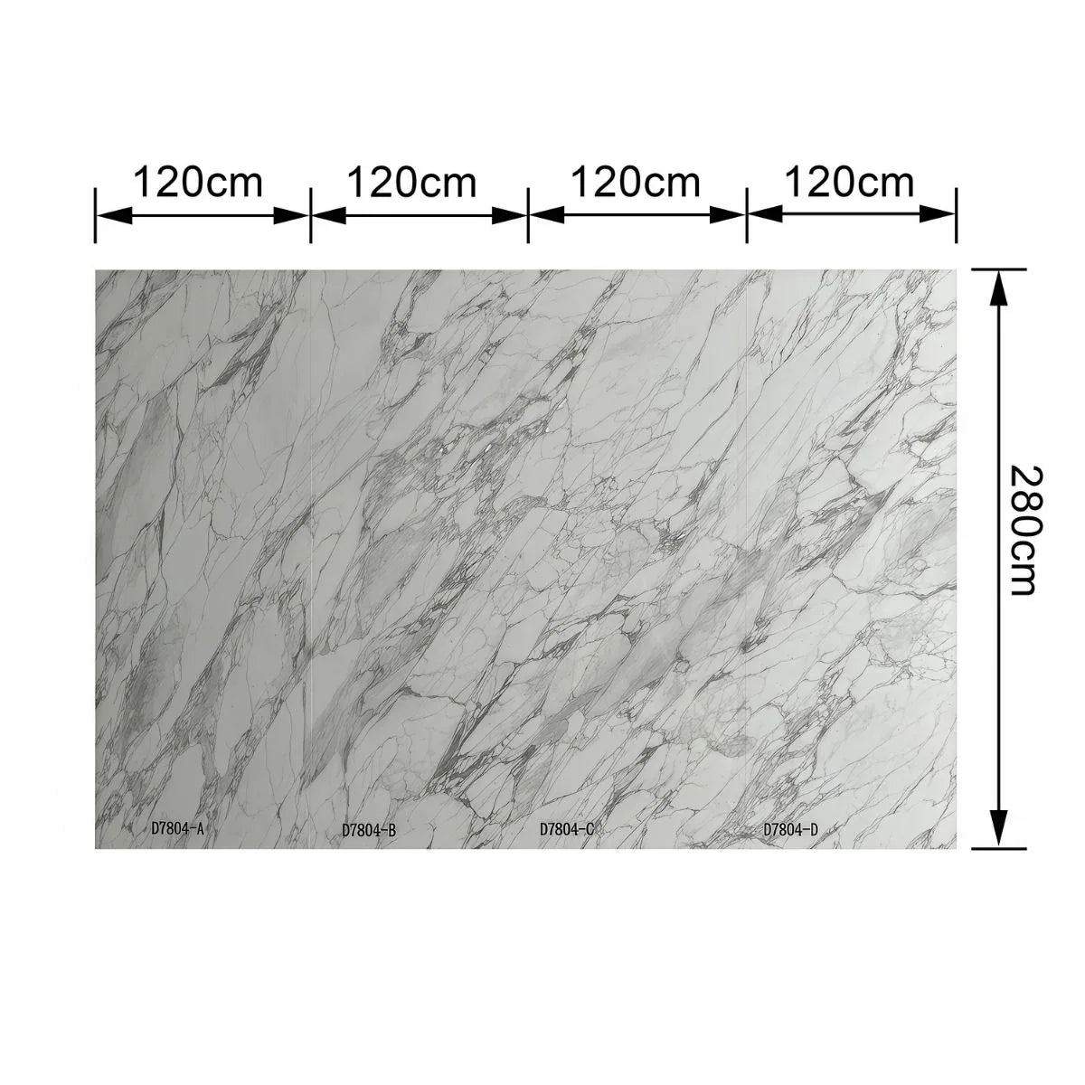 Set 4 Panouri SPC Naimeed D7804 –Design continuu fără îmbinări,densitate mare 0.75g/cm³, protecție antibacteriană, ignifug și rezistență la umiditate, 120x280cm