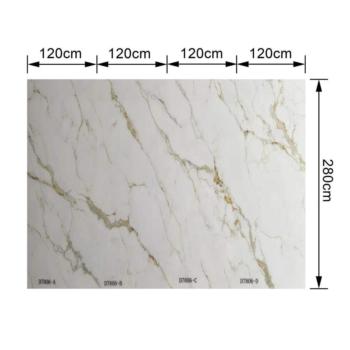 Set 4 Panouri SPC Naimeed D7806 –Design continuu fără îmbinări,densitate mare 0.75g/cm³, protecție antibacteriană, ignifug și rezistență la umiditate, 120x280cm