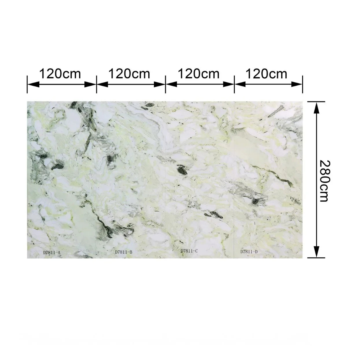 Set 4 Panouri SPC Naimeed D7811 –Design continuu fără îmbinări,densitate mare 0.75g/cm³, protecție antibacteriană, ignifug și rezistență la umiditate, 120x280cm
