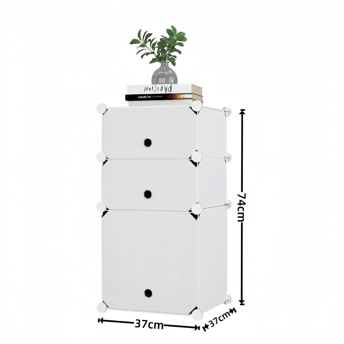 Dulap Modular, 3 Usi, Naimeed D7892, 74x37x37cm , Alb