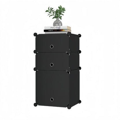 Dulap Modular, 3 Usi, Naimeed D7893, 74x37x37cm , Alb/Negru