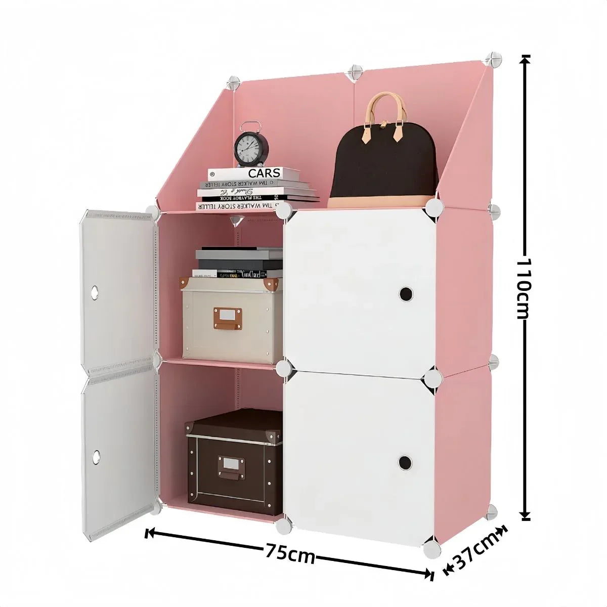 Dulap Modular, 4 Usi, Naimeed D7895, 110x75x37cm, Roz