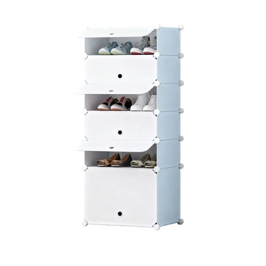 Pantofar Modular, 6 usi, Naimeed D7904, 37x37x125cm, Alb