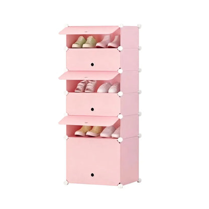 Pantofar Modular, 6 usi, Naimeed D7905, 37x37x125cm, Roz