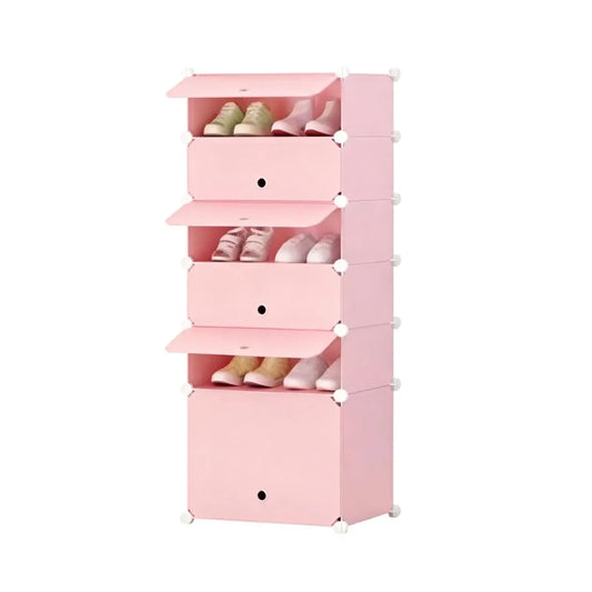 Pantofar Modular, 6 usi, Naimeed D7905, 37x37x125cm, Roz