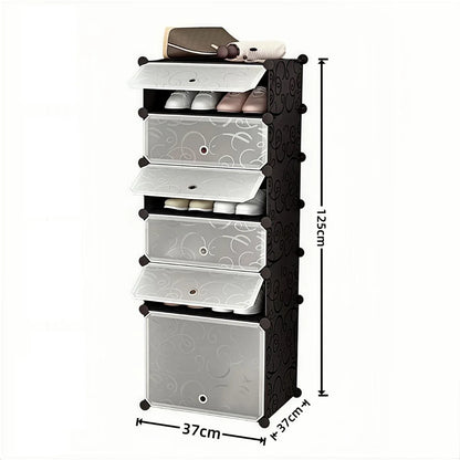 Pantofar Modular, 6 usi, Naimeed D7906, 37x37x125cm, Negru