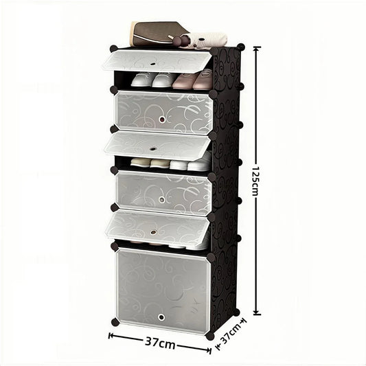 Pantofar Modular, 6 usi, Naimeed D7906, 37x37x125cm, Negru