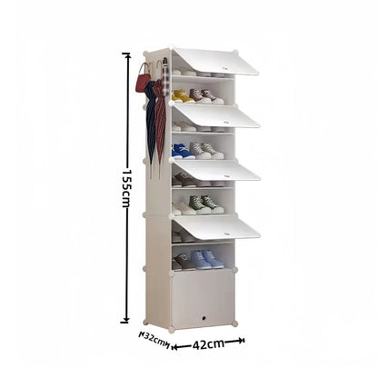 Pantofar Modular, 5 usi, Naimeed D7907, 32x42x155cm, Alb