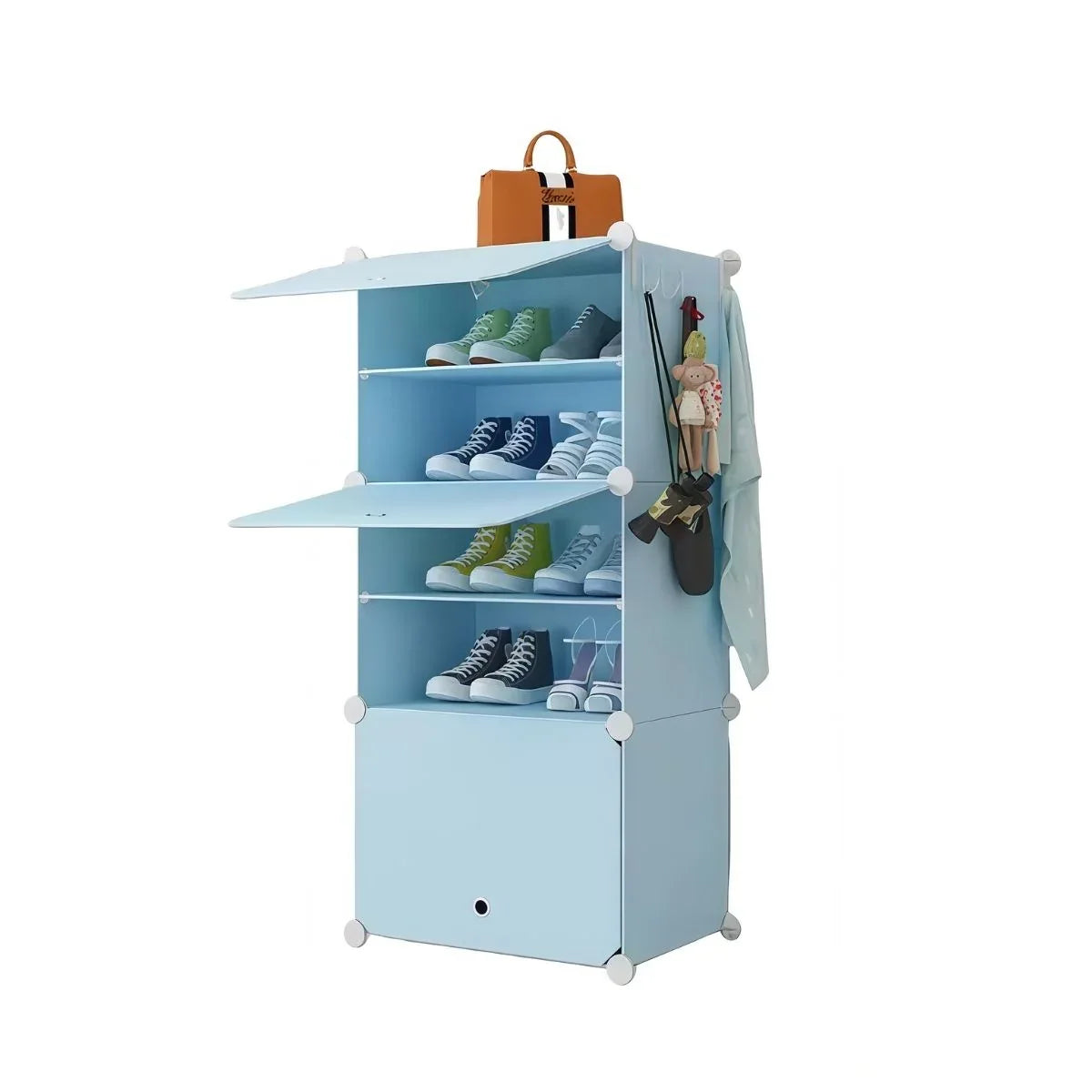 Pantofar Modular, 3 usi, Naimeed D7909, 32x42x95cm, Albastru