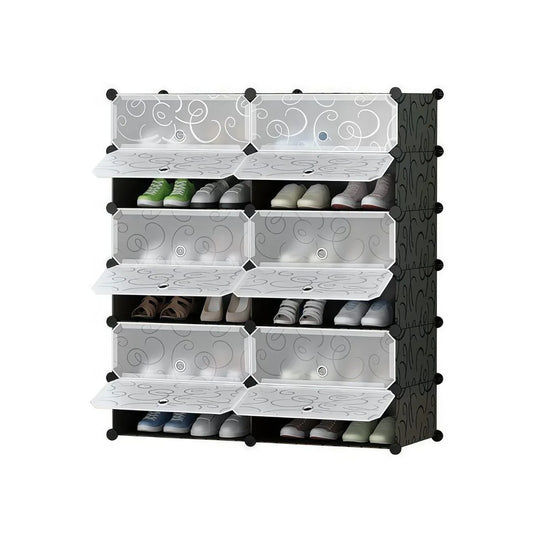 Pantofar Modular, 12 usi, Naimeed D7912, 37x95x108cm, Negru