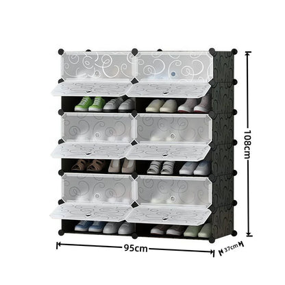 Pantofar Modular, 12 usi, Naimeed D7912, 37x95x108cm, Negru