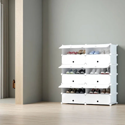 Pantofar Modular, 12 usi, Naimeed D7914, 37x95x108cm, Alb