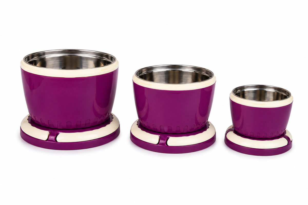 Set Caserole Termice cu Capac, Naimeed D7947, Mov