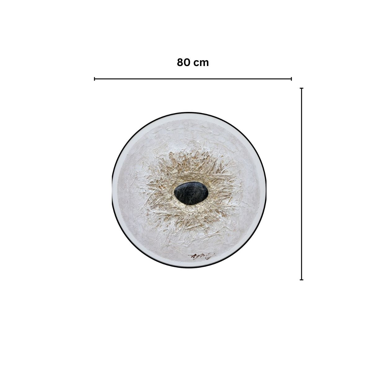 Tablou decorativ, 3D relief, piatra naturala, Naimeed D7964, montat pe suport rigid si rama exterioara din lemn, 80cm
